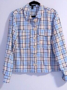 FOREVER 21 Cotton Plaid Button up - M